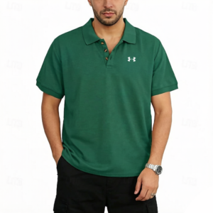 Men's Cotton Solid Color Commuting Business Casual Polo T-Shirt