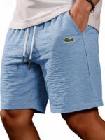 Men's Cotton Linen Gentleman's Casual Solid Color Drawstring Shorts