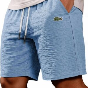 Men's Cotton Linen Gentleman's Casual Solid Color Drawstring Shorts